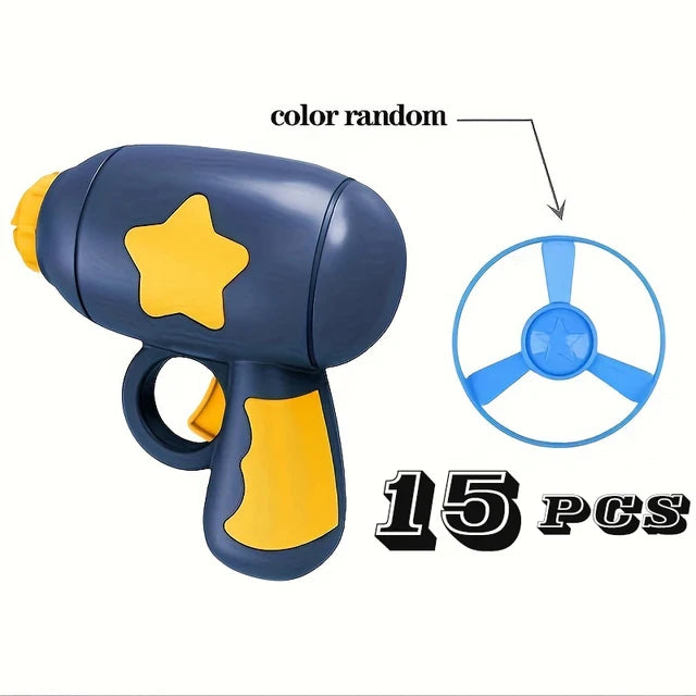 1 Set Cat Toy Interactive Pet Play Training Launcher 15pcs Flying Discs